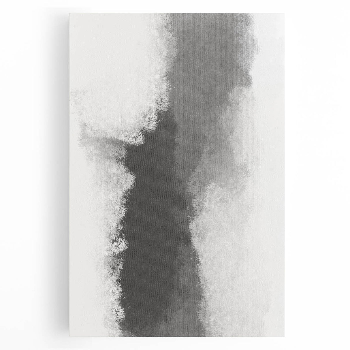 Abstract minimalist wall art design on stretched canvas showcasing soft pastel colors and geometric shapes, perfect for modern home decor and artistic expression.