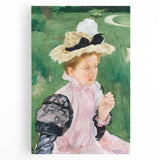Mary Cassatt Portrait Wall Art - Young Girl in a Garden Scene