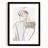Abstract minimalist wall art framed in black, featuring soft geometric shapes and muted colors, ideal for modern home décor and artistic spaces.