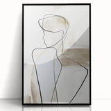 Framed abstract minimalist wall art in black acrylic, showcasing geometric shapes and clean lines. Perfect for modern decor in living spaces or offices.