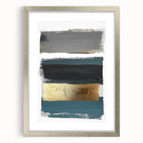 Minimalist silver frame displaying an abstract artwork with a textured mat, designed to enhance modern decor aesthetics, ideal for contemporary living spaces.