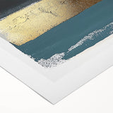 Abstract minimalist rolled canvas artwork showcasing soft pastel colors and geometric shapes, elegantly packaged in a protective cardboard tube for shipping.