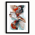 Minimalist black frame with a white mat showcasing an abstract geometric artwork, designed for modern decor. Ideal for enhancing contemporary interiors.