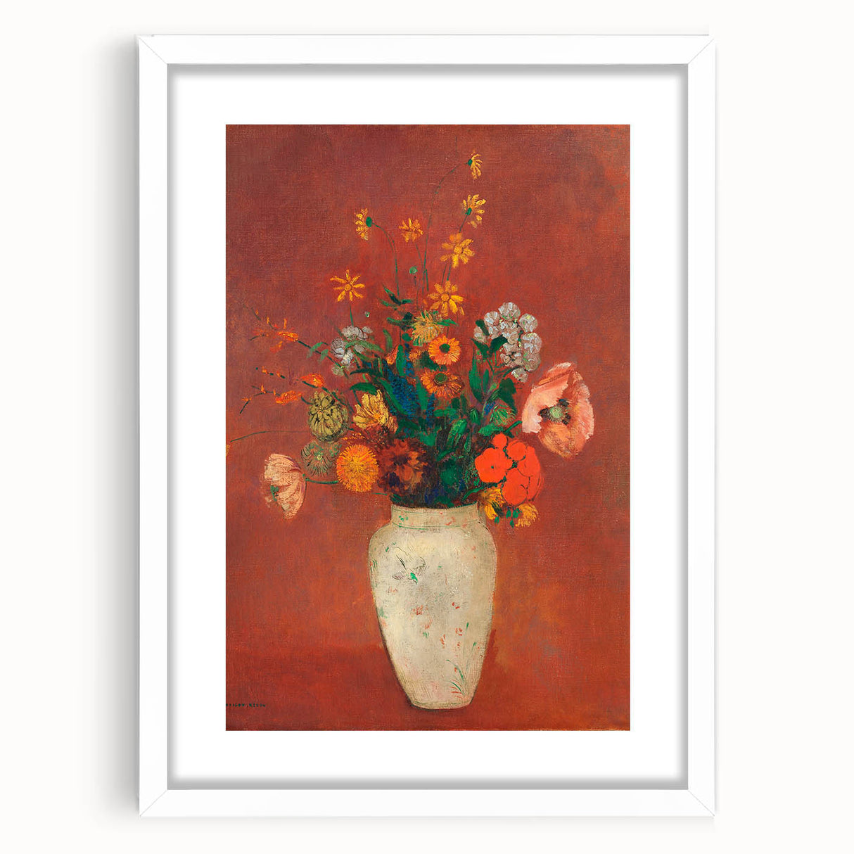 Modern Wall Art - Vibrant Floral Bouquet in Vase | Abstract Contemporary Art
