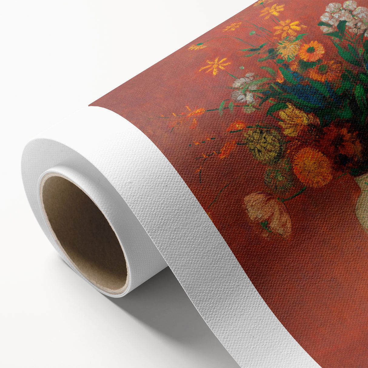 Modern Wall Art - Vibrant Floral Bouquet in Vase | Abstract Contemporary Art