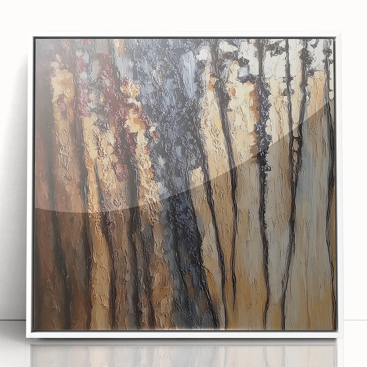 Textured Abstract Forest Wall Art – Modern Canvas & Framed Print