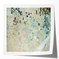 Abstract minimalist photo print mockup showcasing a glossy finish, featuring soft pastel colors and geometric shapes, ideal for modern home decor inspiration.