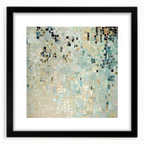 Minimalist black frame with a white mat showcasing an abstract art piece, set against a neutral background, ideal for modern home decor or office styling.