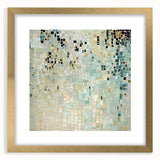 Minimalist gold-framed abstract art print with a mat, showcasing elegant lines and soft colors, perfect for modern home decor or office spaces.