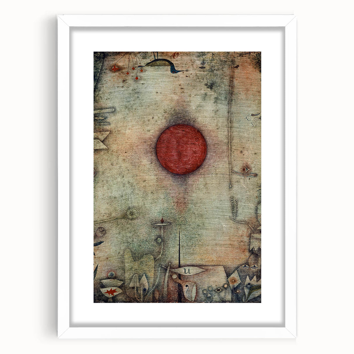 Abstract Modern Art - Textured Red Circle on Earthy Canvas | Contemporary Decor