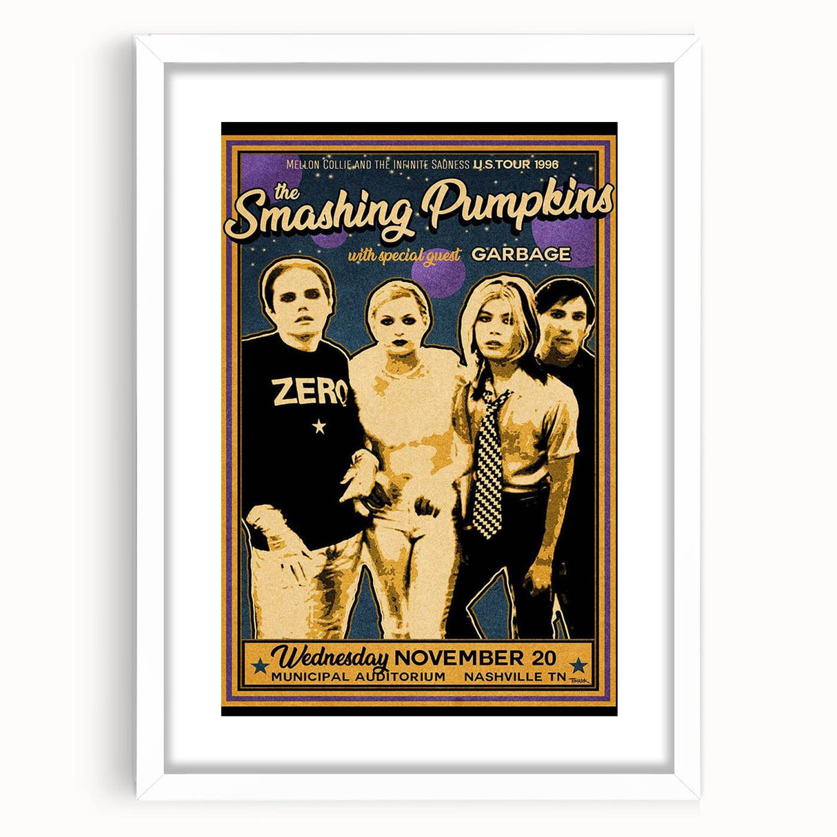 Retro Smashing Pumpkins Poster - Vintage Rock Wall Art