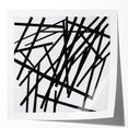 Abstract minimalist wall art print mockup displayed in a glossy frame, featuring soft pastel colors and geometric shapes, ideal for modern interior decor.
