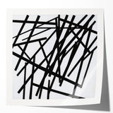 Abstract minimalist wall art print mockup displayed in a glossy frame, featuring soft pastel colors and geometric shapes, ideal for modern interior decor.