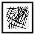 Minimalist black frame with a matte finish, showcasing an abstract artwork that features soft, blended colors and geometric shapes, perfect for modern home decor.
