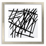 Minimalist silver-framed abstract wall art featuring soft pastel colors and a smooth mat finish, ideal for modern home decor and aesthetic enhancement.