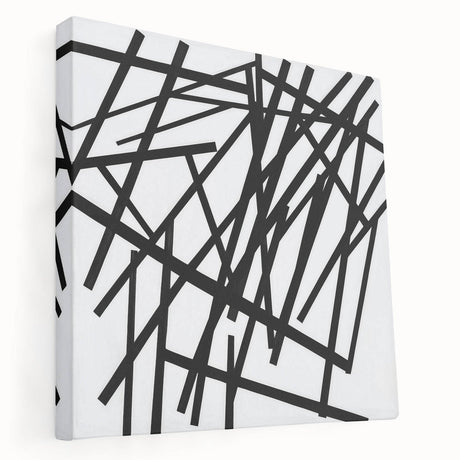Abstract minimalist stretched canvas artwork showcasing a serene blend of soft pastel colors and geometric shapes. Ideal for modern home decor, this piece adds a touch of elegance to any living space.