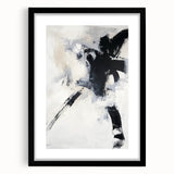 Minimalist black frame with a mat showcasing an abstract design, perfect for modern decor. Ideal for enhancing any living space or art collection.