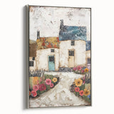Framed abstract architecture wall art in silver, showcasing geometric shapes and modern design elements, perfect for contemporary home decor.