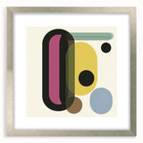 Abstract geometric silver frame with a matte finish, showcasing modern design elements, ideal for contemporary home decor or art displays.