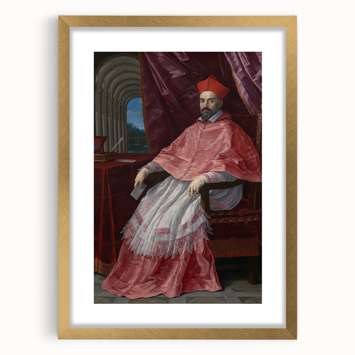 Baroque Art Print – Cardinal Portrait in Classic Rococo Style