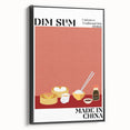 Black and white vintage poster art of various food dishes on a framed canvas, ideal for bedroom wall decor.