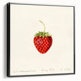 Black and white vintage poster art of various fruits on a framed canvas, ideal for bedroom wall decor.