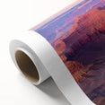 Stunning rolled canvas depicting a vibrant landscape of canyons in earthy tones, showcasing intricate details and textures, perfect for home decor or art enthusiasts.