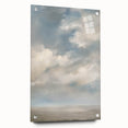 Acrylic glass landscape artwork showcasing vibrant colors and intricate details, mounted with pins for stability, perfect for modern home decor.