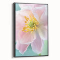 Black and white framed canvas depicting a close-up floral design, suitable for bedroom wall art.
