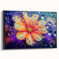 Black and white framed canvas of a close-up water landscape, ideal for bedroom wall art.