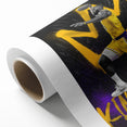 Fiery Passion Pop Art Wall Art – Bold Yellow, Purple, and Black Canvas