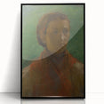 Realism Art Print - The Girl in the Red Dress, Expressive Canvas Portrait