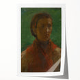 Realism Art Print - The Girl in the Red Dress, Expressive Canvas Portrait