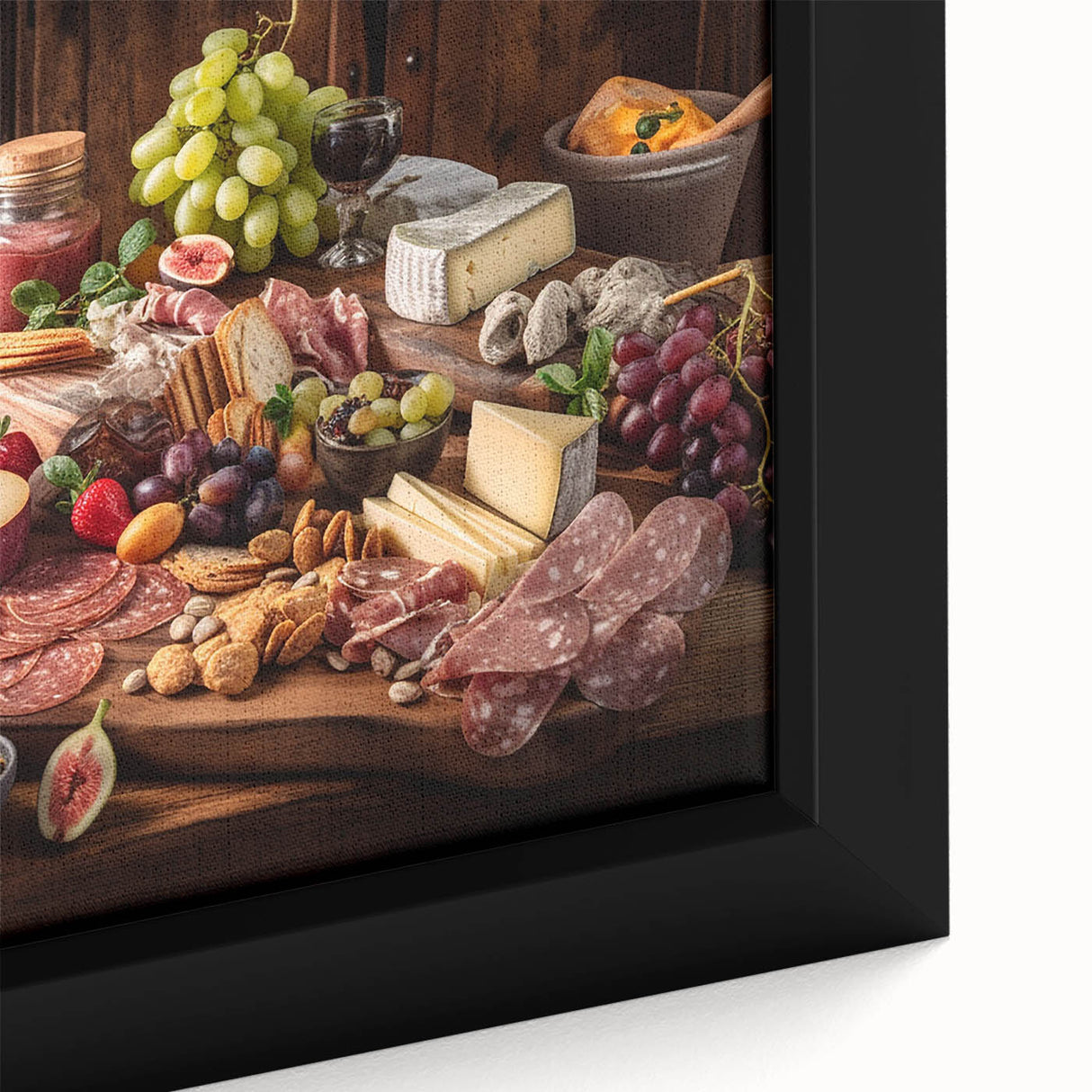 Rustic Charcuterie & Cheese Feast – Gourmet Kitchen Decor Art