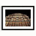 Extra large, textured abstract art print of colorful, undefined shapes, framed in black, ideal for living room decor.