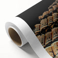Art deco poster of Indian scenery in vibrant colors on rolled canvas, suitable as nursery wall art or dining room decor.