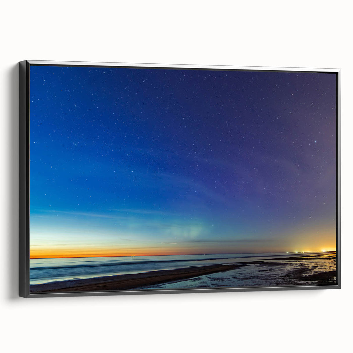 Black and white landscape art painting of a European scenery on framed canvas, ideal for bedroom decor.