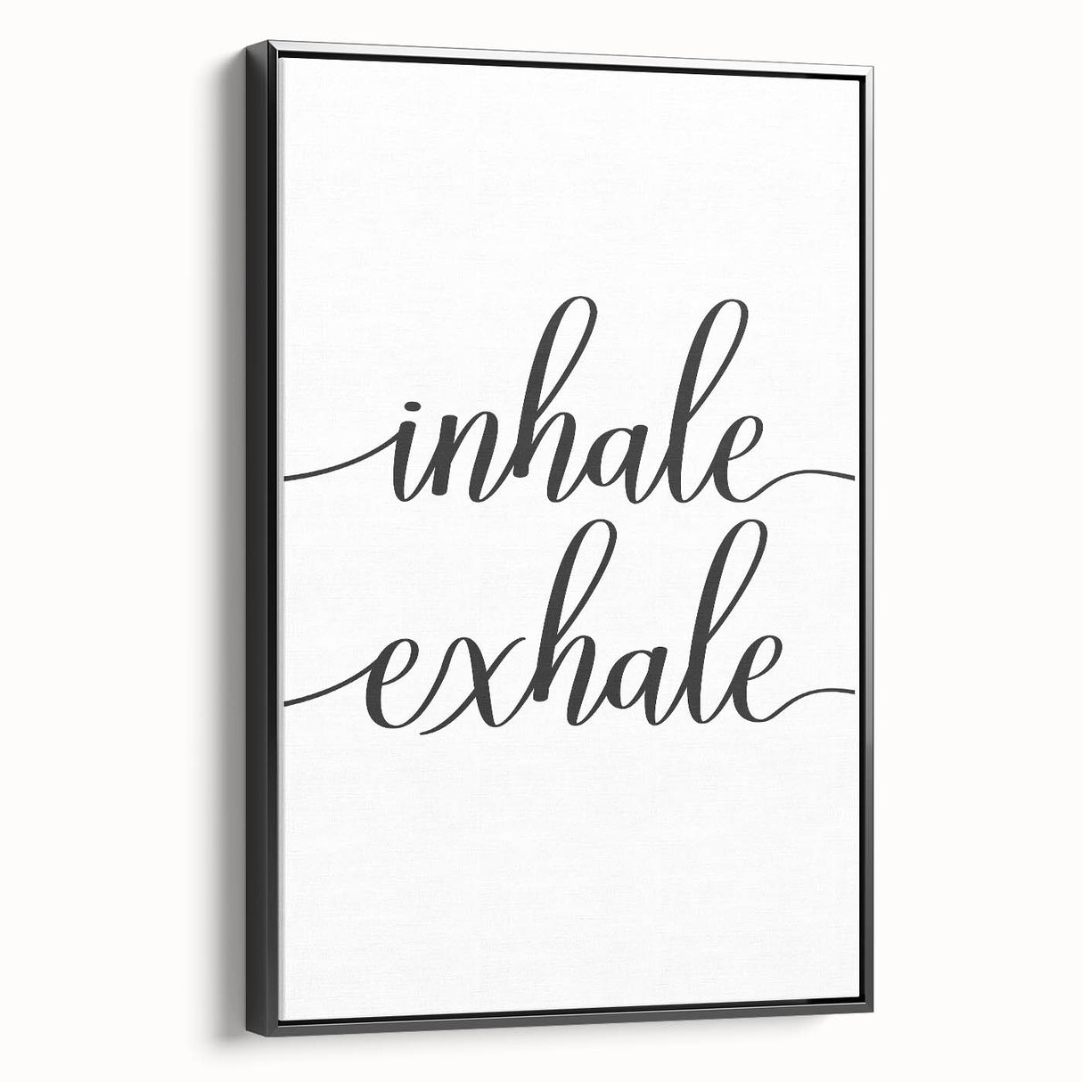 Black and white vintage poster art on framed canvas, featuring a tranquil landscape, ideal for bedroom wall decor.