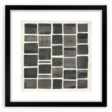 Minimalist black-framed artwork featuring abstract designs on a white background, elegantly matted for a modern aesthetic, perfect for contemporary home decor.