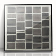 Framed abstract minimalist wall art in black acrylic, showcasing a sleek design that enhances modern interiors, perfect for living room or office decor.