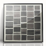 Framed abstract minimalist wall art in black acrylic, showcasing a sleek design that enhances modern interiors, perfect for living room or office decor.