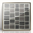 Framed minimalist abstract art piece with gold accents, displayed against a neutral background, showcasing sleek lines and modern design elements. Perfect for contemporary home decor.