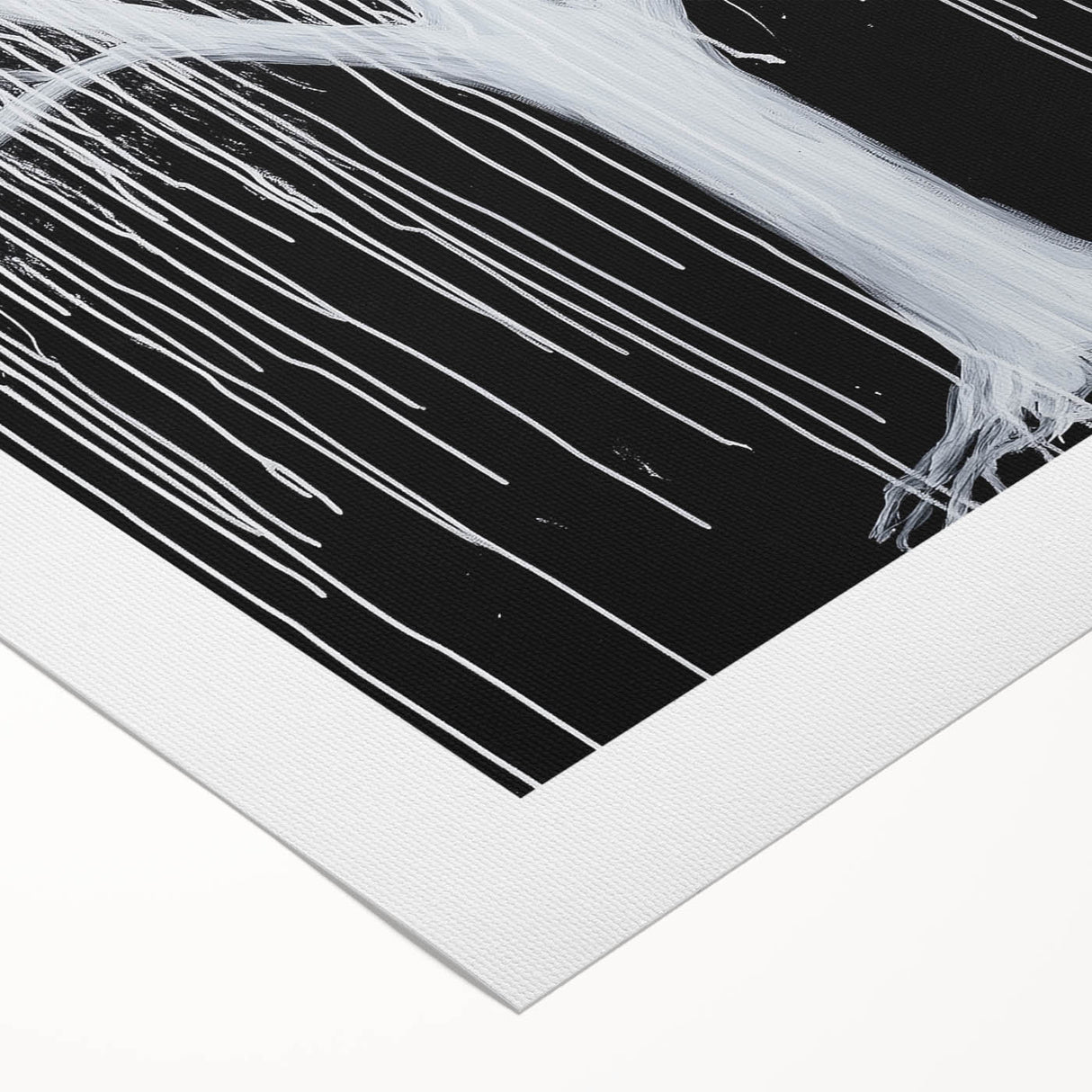 Modern Black and White Abstract Tree Wall Art - Large Canvas