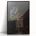 Modern Wall Art - Dark Floral Bouquet of Violets | Elegant Contemporary Art