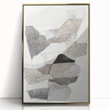 Framed minimalist abstract art piece featuring a gold-acrylic design on a neutral background, perfect for modern home decor. Ideal for adding elegance to any space.