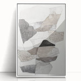 Framed acrylic artwork showcasing a minimalist abstract design with soft white tones, perfect for modern home decor and enhancing interior aesthetics.