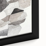 Close-up view of a minimalist framed canvas art piece showcasing an abstract design with soft color gradients, perfect for modern home decor.