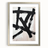 Minimalist silver-framed abstract art print with a white mat, showcasing a contemporary design perfect for modern decor. Ideal for stylish home or office spaces.