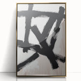 Framed acrylic abstract wall art in gold tones, showcasing minimalist design with sleek lines and geometric shapes, perfect for modern home decor.