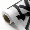 Abstract minimalist rolled canvas artwork showcasing soft, muted colors and geometric shapes, elegantly packaged in a protective cardboard tube for safe delivery.